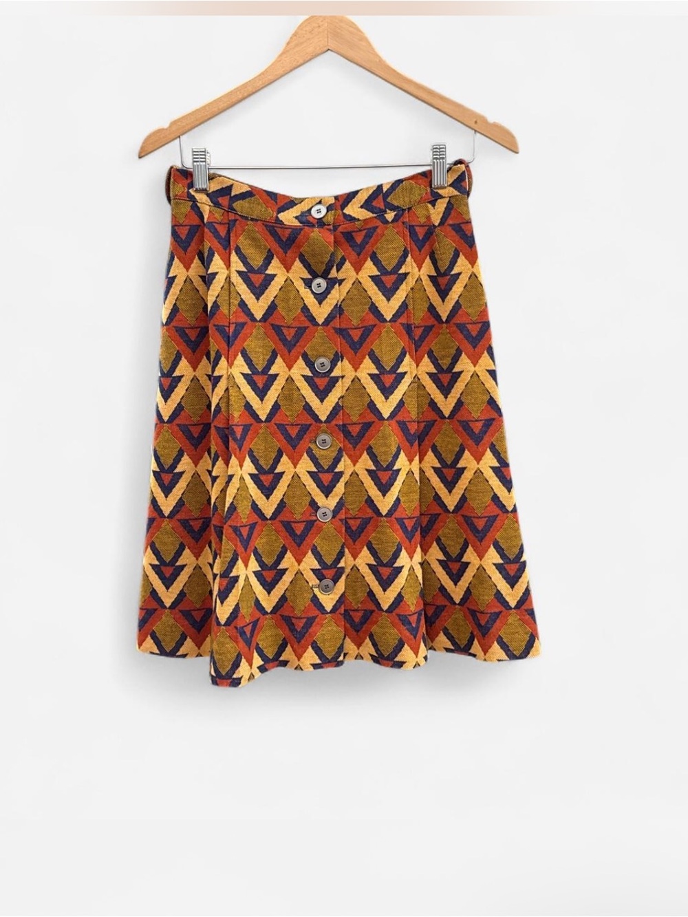 ILGWU Country Set skirt 1970’s southwestern Aztec Print Union made boho  XS/S